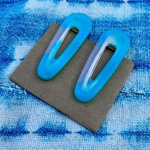 Baby Pink and Aqua Jelly Hair Clips